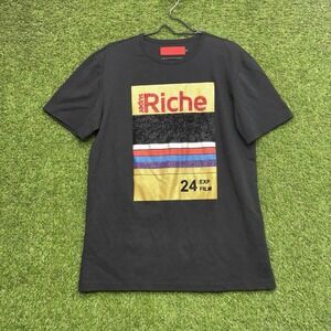 Vie+Riche Shirt Mens Large Black Gemstone Graphic Print Cotton Streetwear y2k